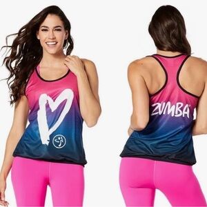 Zumba Fitness Pink and Blue Tank Top
